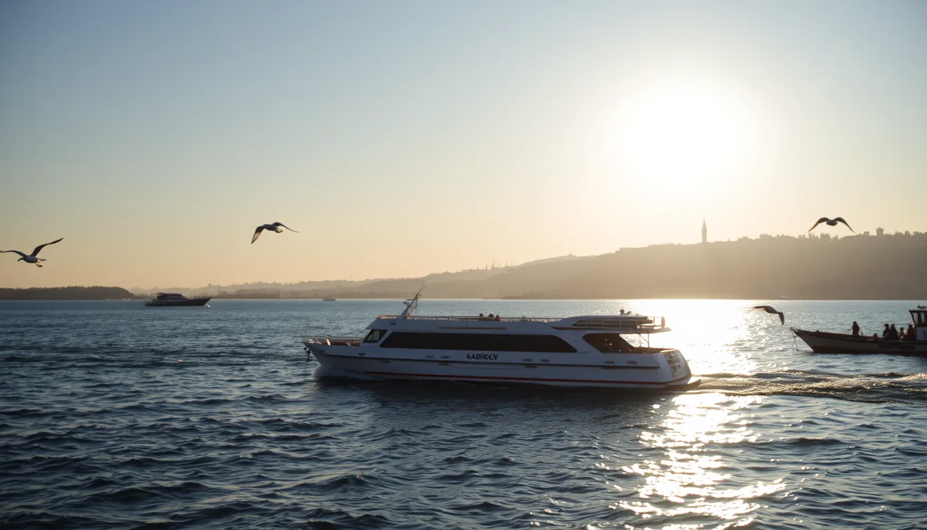 Geç öğleden sonra Kadıköy sahili ve vapur